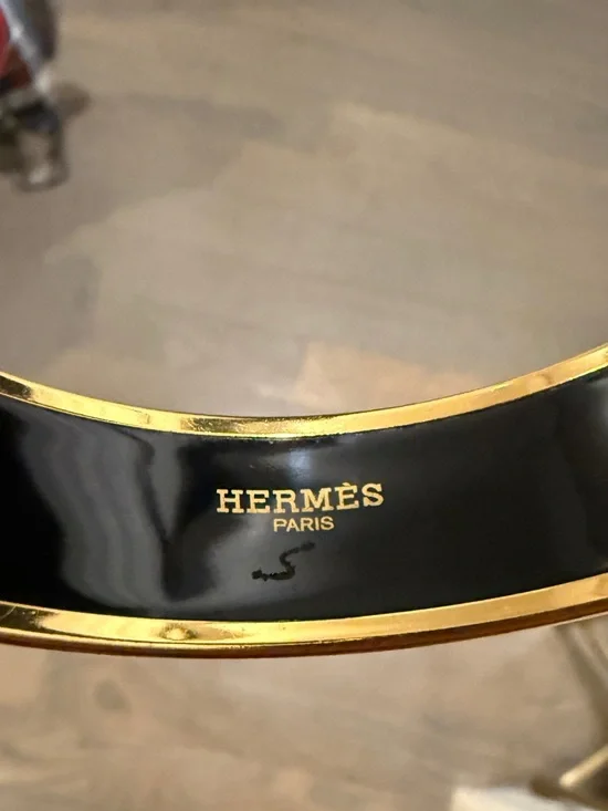 Hermes Clous En Trompe L Oeil ESP Multicolor Bangle Bracelet 65-35mm Gold Plates - Picture 5 of 12